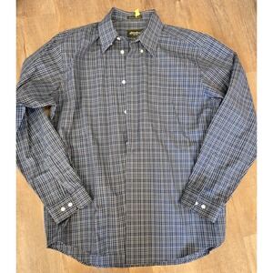 Eddie Bauer‎ Dress Shirt Button Up Plaid Mens Large Wrinkle Resistant